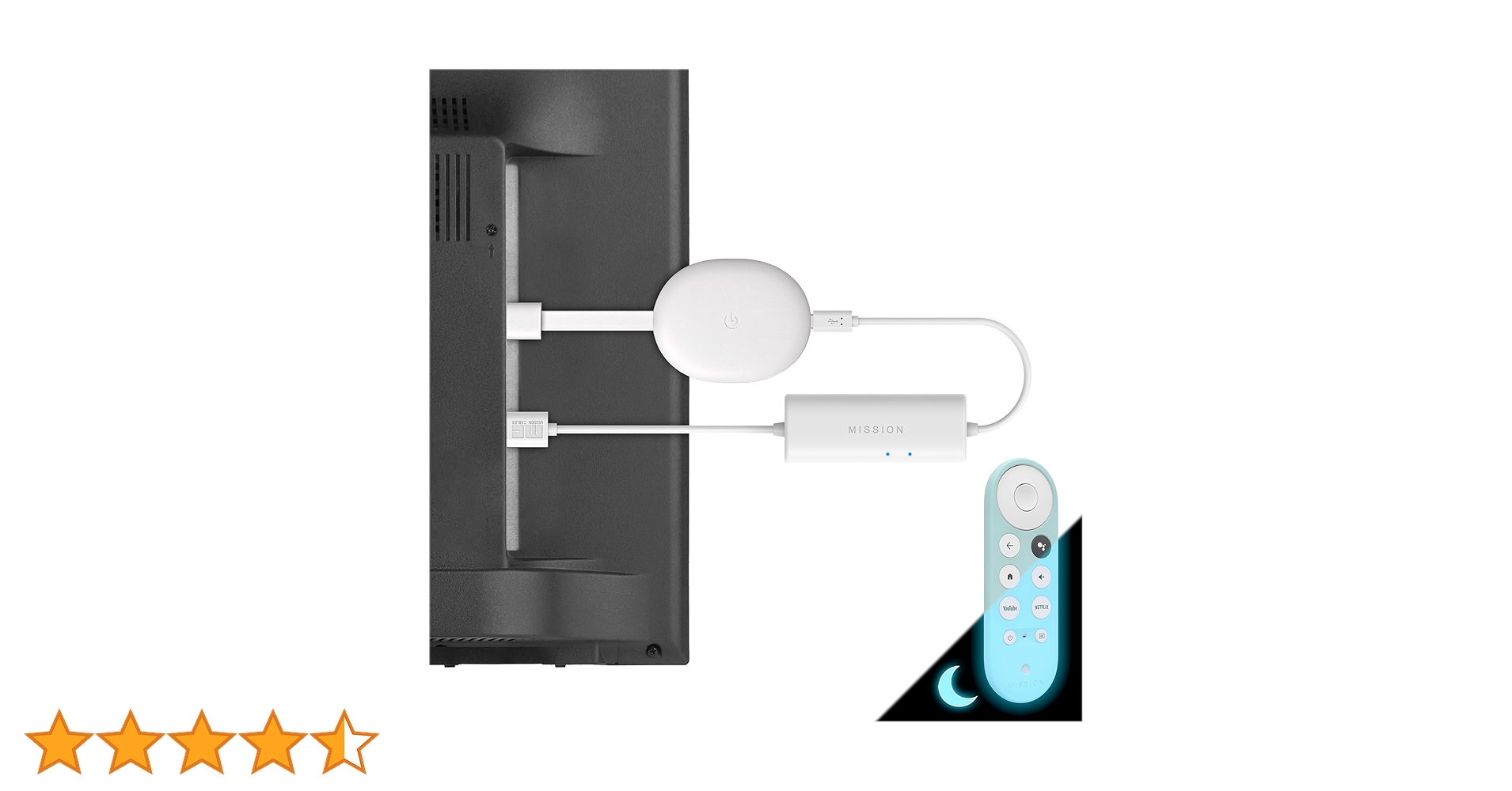 ま*さ様 Google Chromecast 4K GZRNL ケーブル電源欠品 Amazon.co.jp: Mission USB 電源ケーブル Google TV用 (テレビ